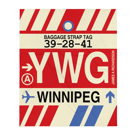 Travel Gift Throw Blanket • YWG Winnipeg • YHM Designs - Image 01
