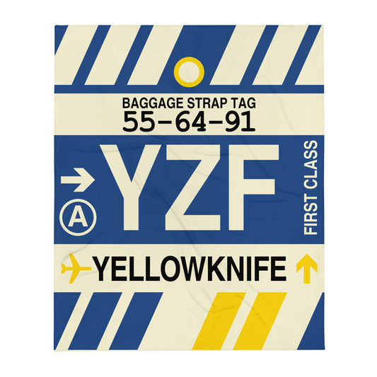 Travel Gift Throw Blanket • YZF Yellowknife Souvenir • YHM Designs - Image 01