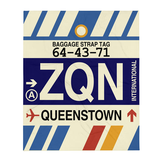 Travel Gift Throw Blanket • ZQN Queenstown Souvenir • YHM Designs - Image 01
