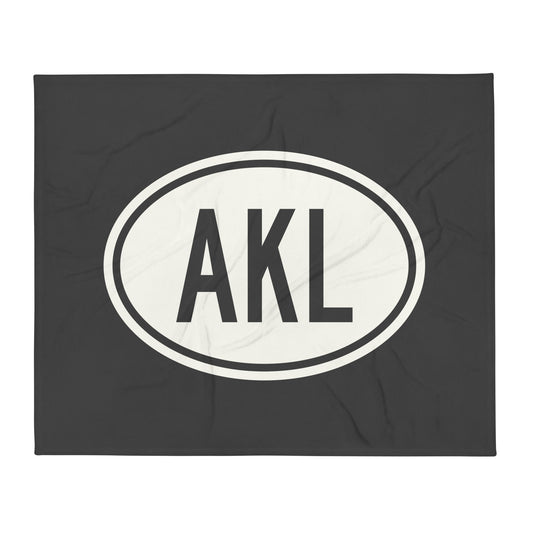 Unique Travel Gift Throw Blanket - White Oval • AKL Auckland Souvenir • YHM Designs - Image 01