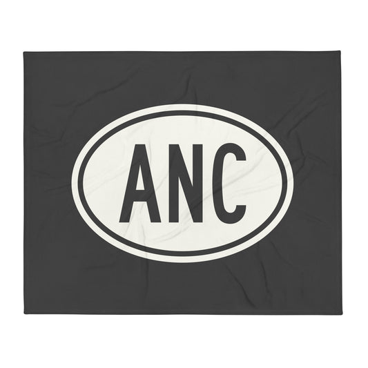 Oval Car Sticker Throw Blanket • ANC Anchorage • YHM Designs - Image 01