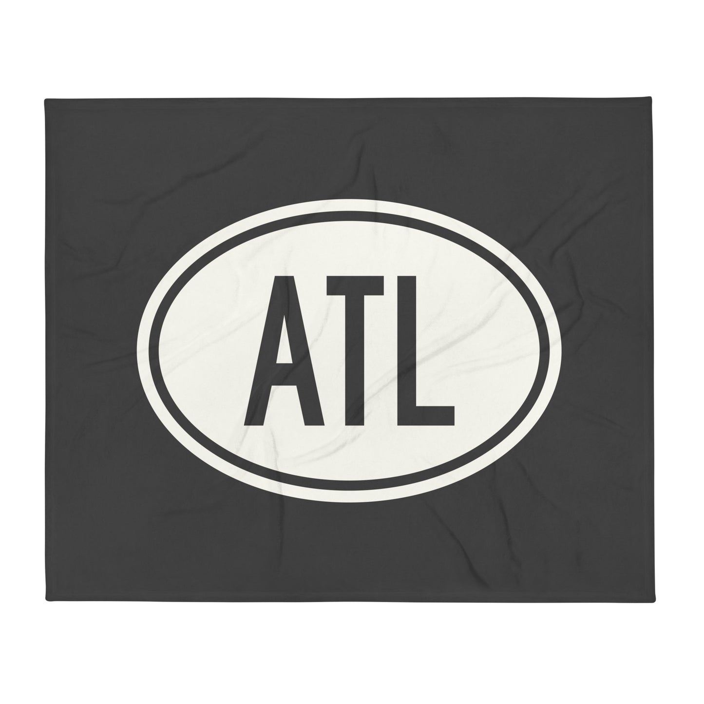 Unique Travel Gift Throw Blanket - White Oval • ATL Atlanta Souvenir • YHM Designs - Image 01