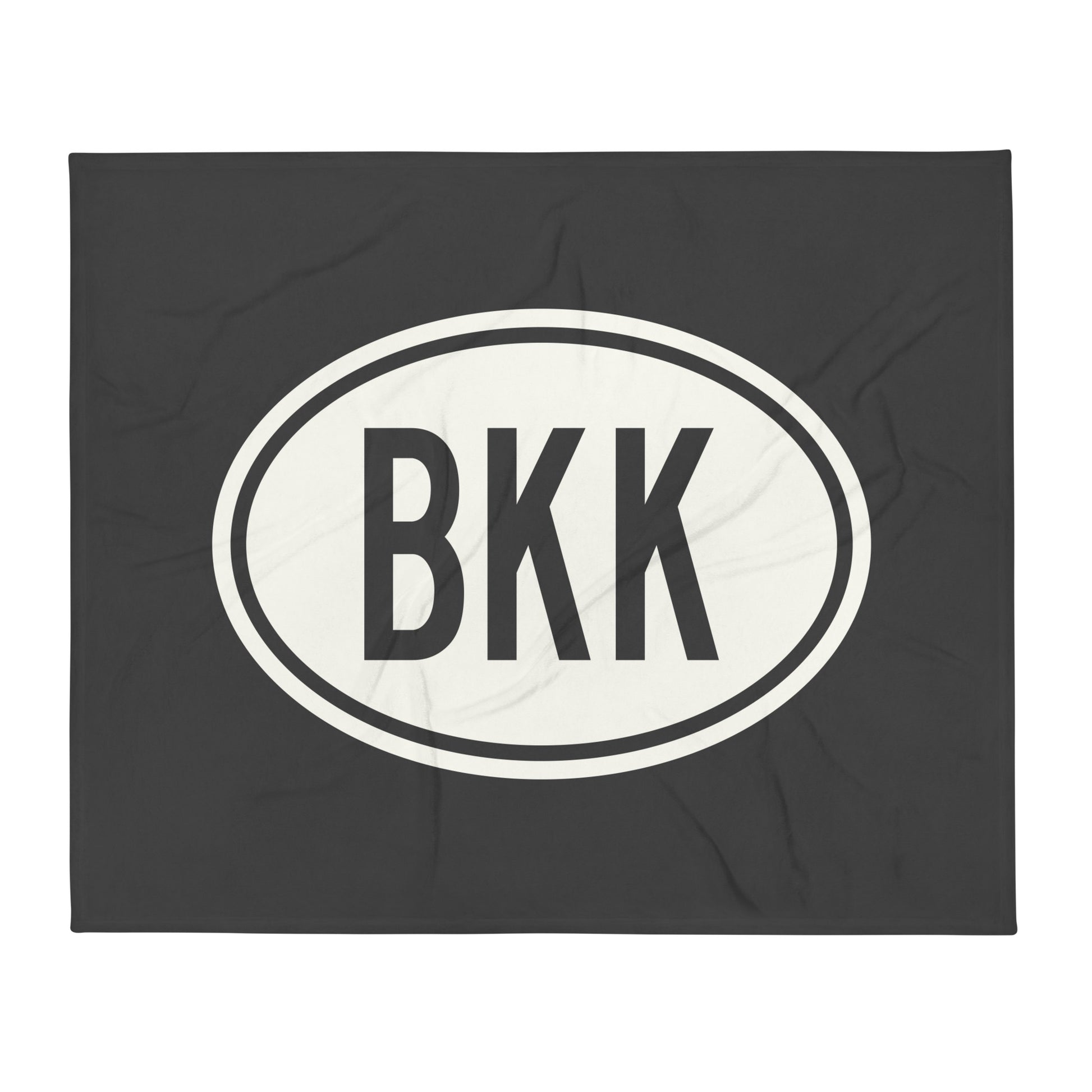 Unique Travel Gift Throw Blanket - White Oval • BKK Bangkok Souvenir • YHM Designs - Image 01