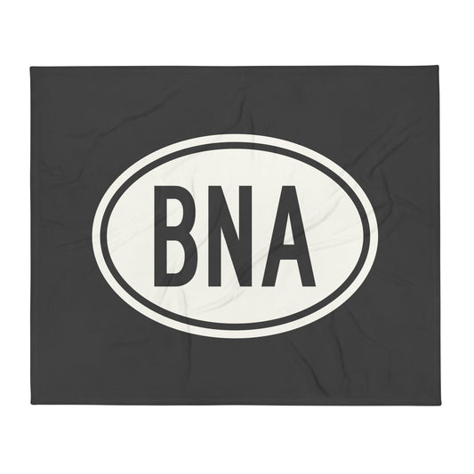 Oval Car Sticker Throw Blanket • BNA Nashville • YHM Designs - Image 01