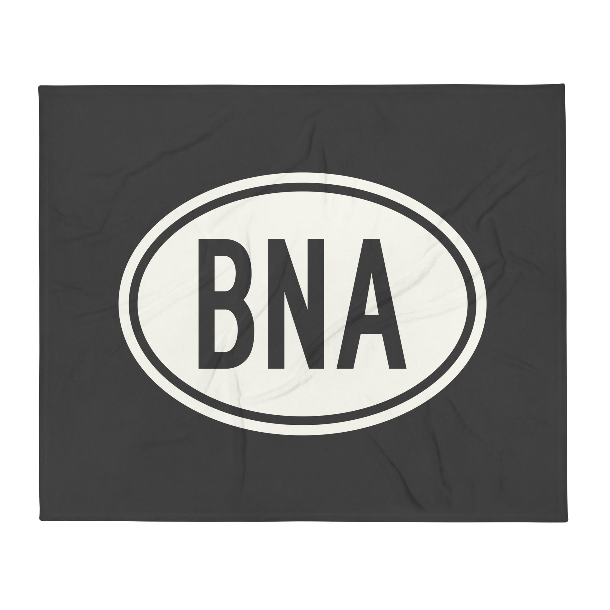 Unique Travel Gift Throw Blanket - White Oval • BNA Nashville Souvenir • YHM Designs - Image 01