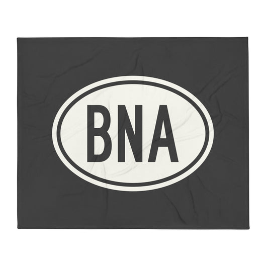 Unique Travel Gift Throw Blanket - White Oval • BNA Nashville Souvenir • YHM Designs - Image 01