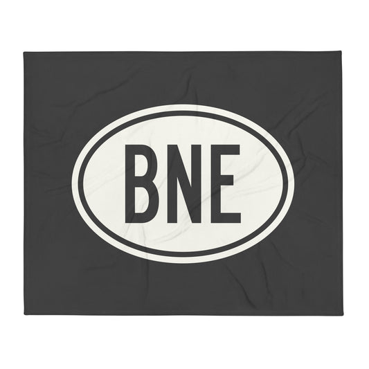 Unique Travel Gift Throw Blanket - White Oval • BNE Brisbane Souvenir • YHM Designs - Image 01