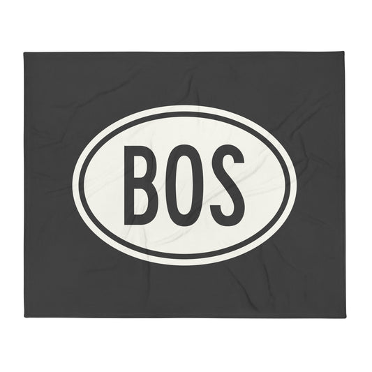 Oval Car Sticker Throw Blanket • BOS Boston • YHM Designs - Image 01