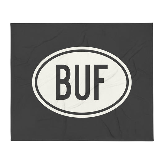 Oval Car Sticker Throw Blanket • BUF Buffalo • YHM Designs - Image 01