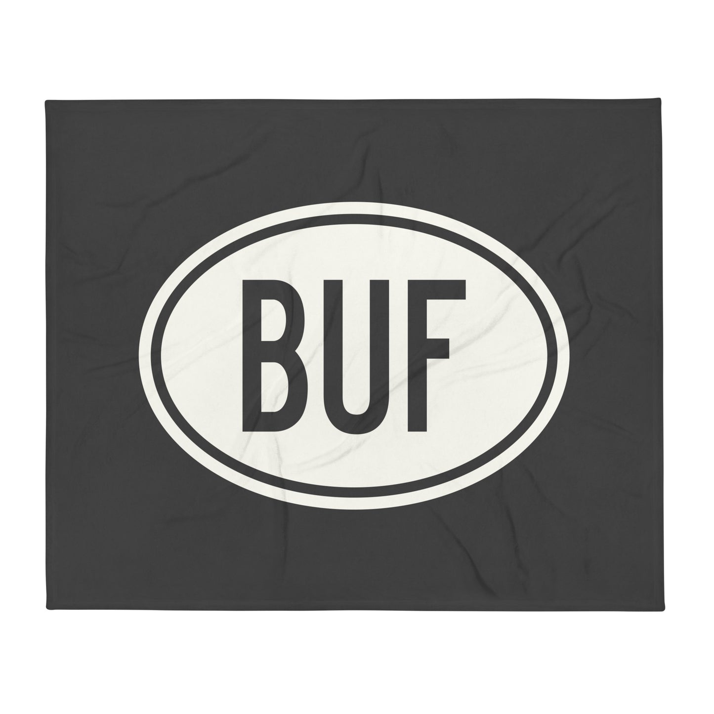Unique Travel Gift Throw Blanket - White Oval • BUF Buffalo • YHM Designs - Image 01