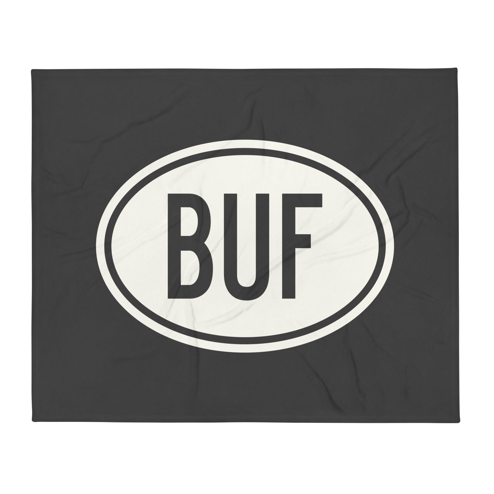 Unique Travel Gift Throw Blanket - White Oval • BUF Buffalo • YHM Designs - Image 01