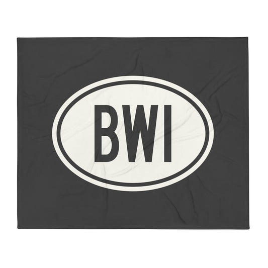Oval Car Sticker Throw Blanket • BWI Baltimore • YHM Designs - Image 01