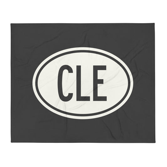 Oval Car Sticker Throw Blanket • CLE Cleveland • YHM Designs - Image 01