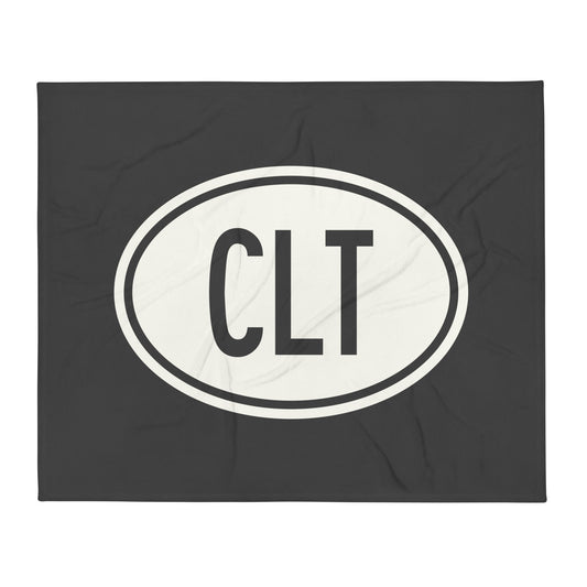 Oval Car Sticker Throw Blanket • CLT Charlotte • YHM Designs - Image 01