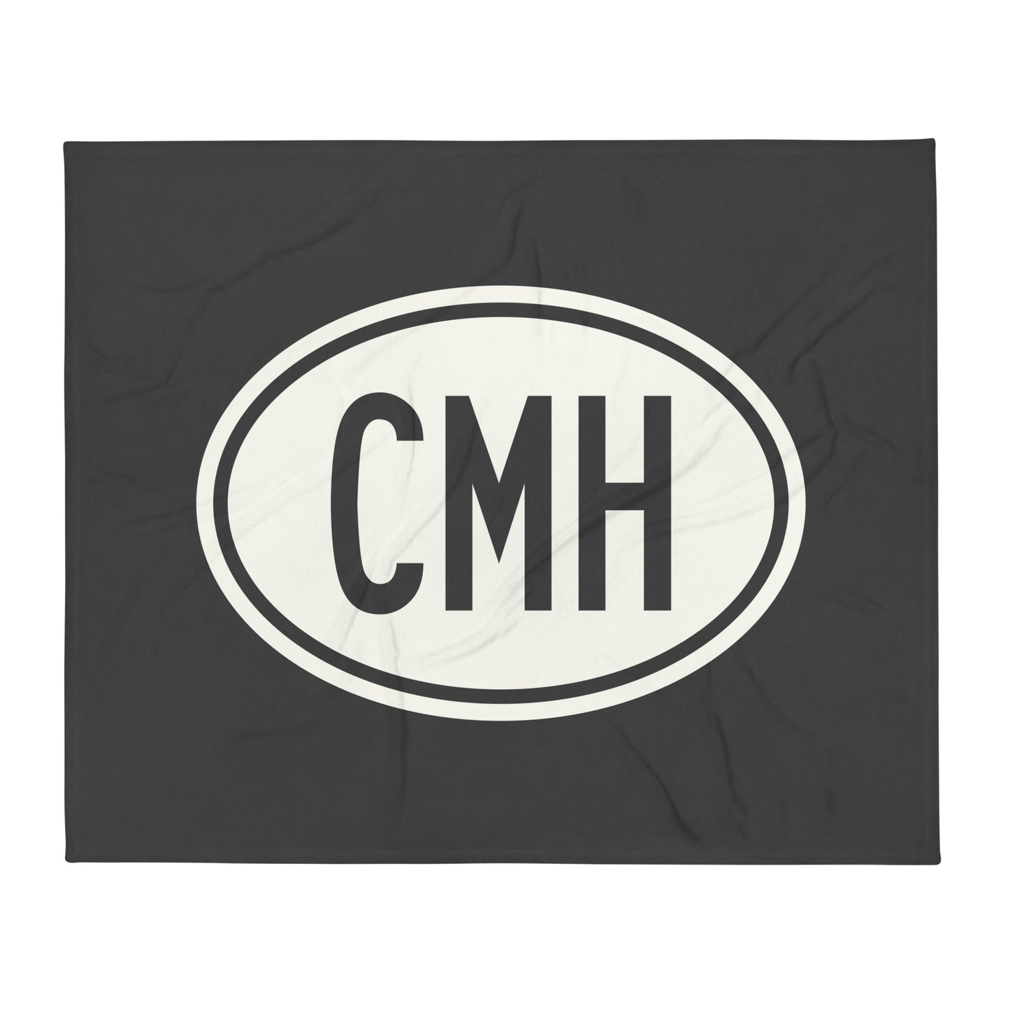 Unique Travel Gift Throw Blanket - White Oval • CMH Columbus Souvenir • YHM Designs - Image 01