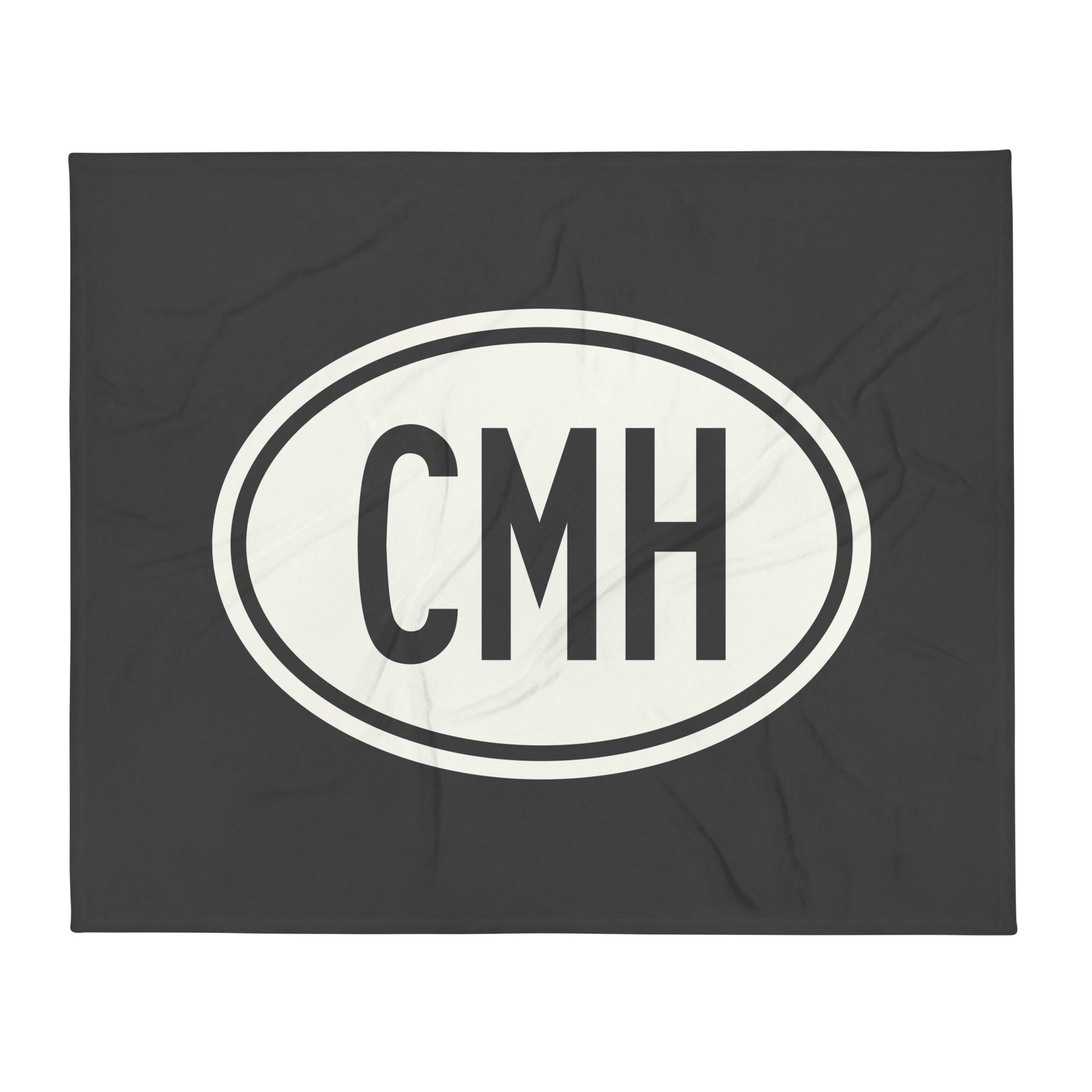 Unique Travel Gift Throw Blanket - White Oval • CMH Columbus Souvenir • YHM Designs - Image 01