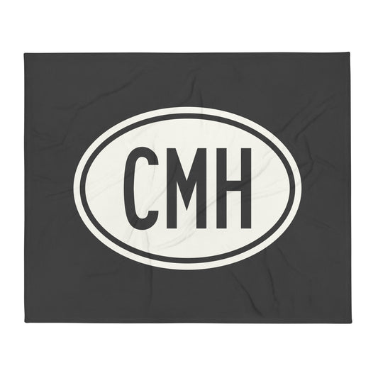 Unique Travel Gift Throw Blanket - White Oval • CMH Columbus Souvenir • YHM Designs - Image 01
