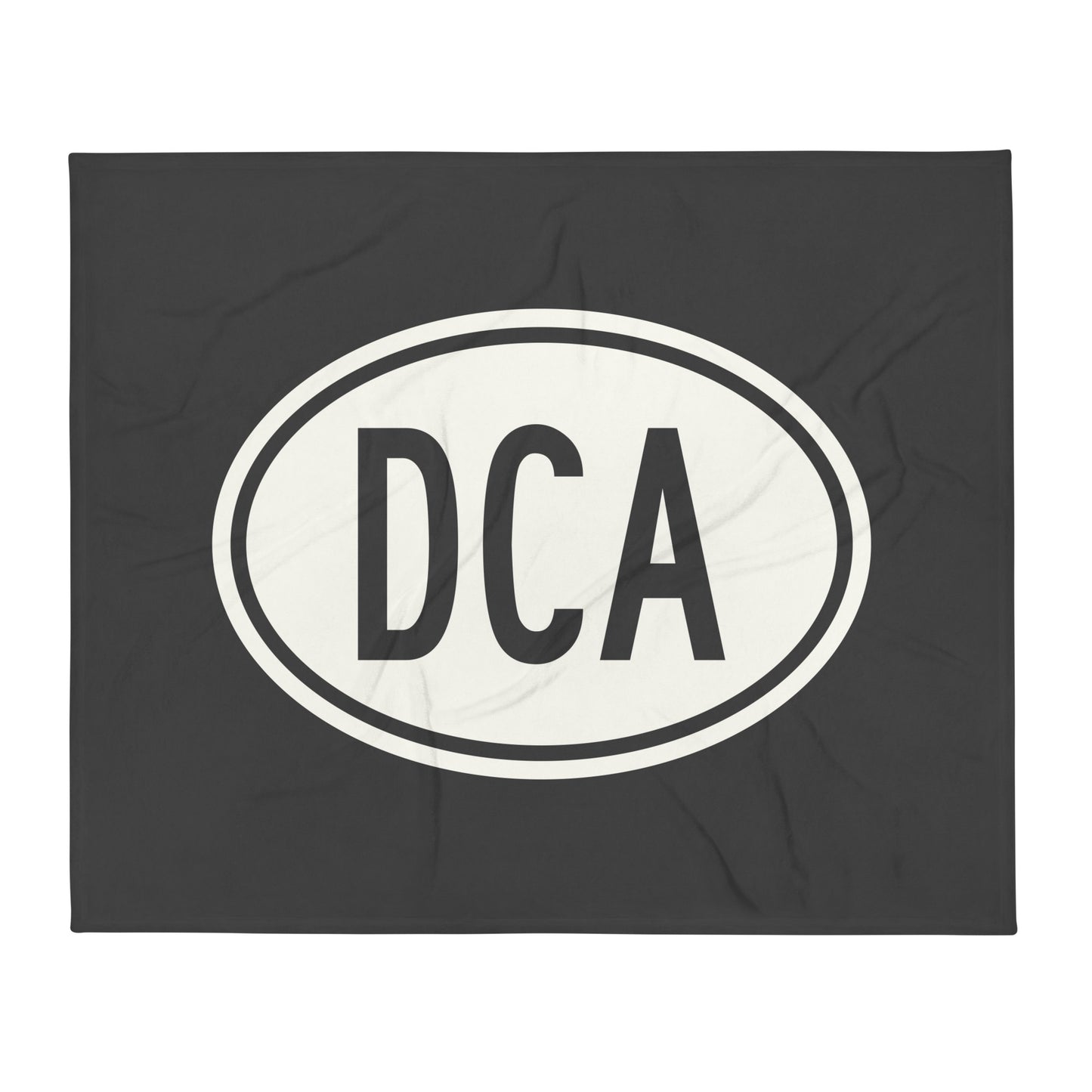Unique Travel Gift Throw Blanket - White Oval • DCA Washington Souvenir • YHM Designs - Image 01