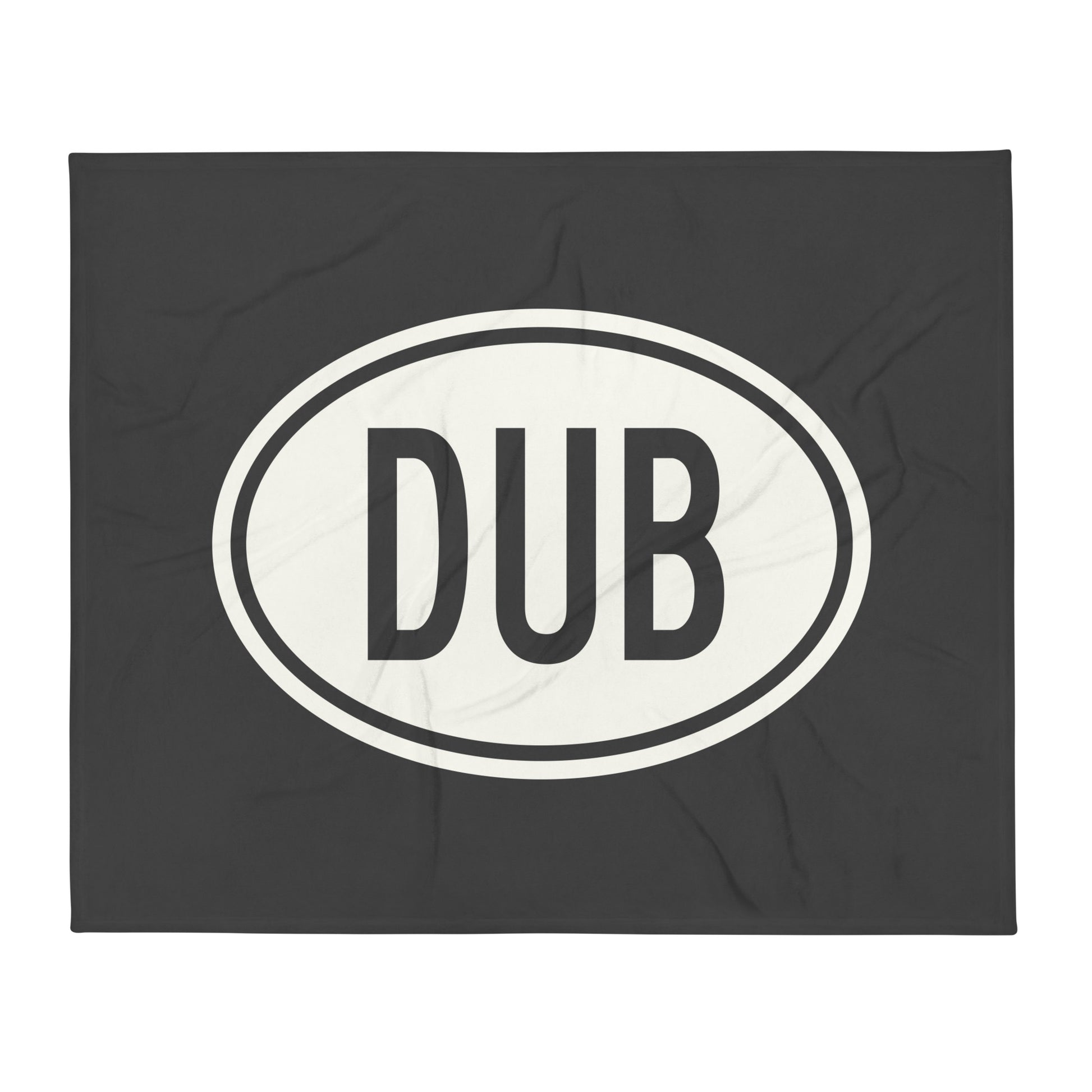 Unique Travel Gift Throw Blanket - White Oval • DUB Dublin Souvenir • YHM Designs - Image 01