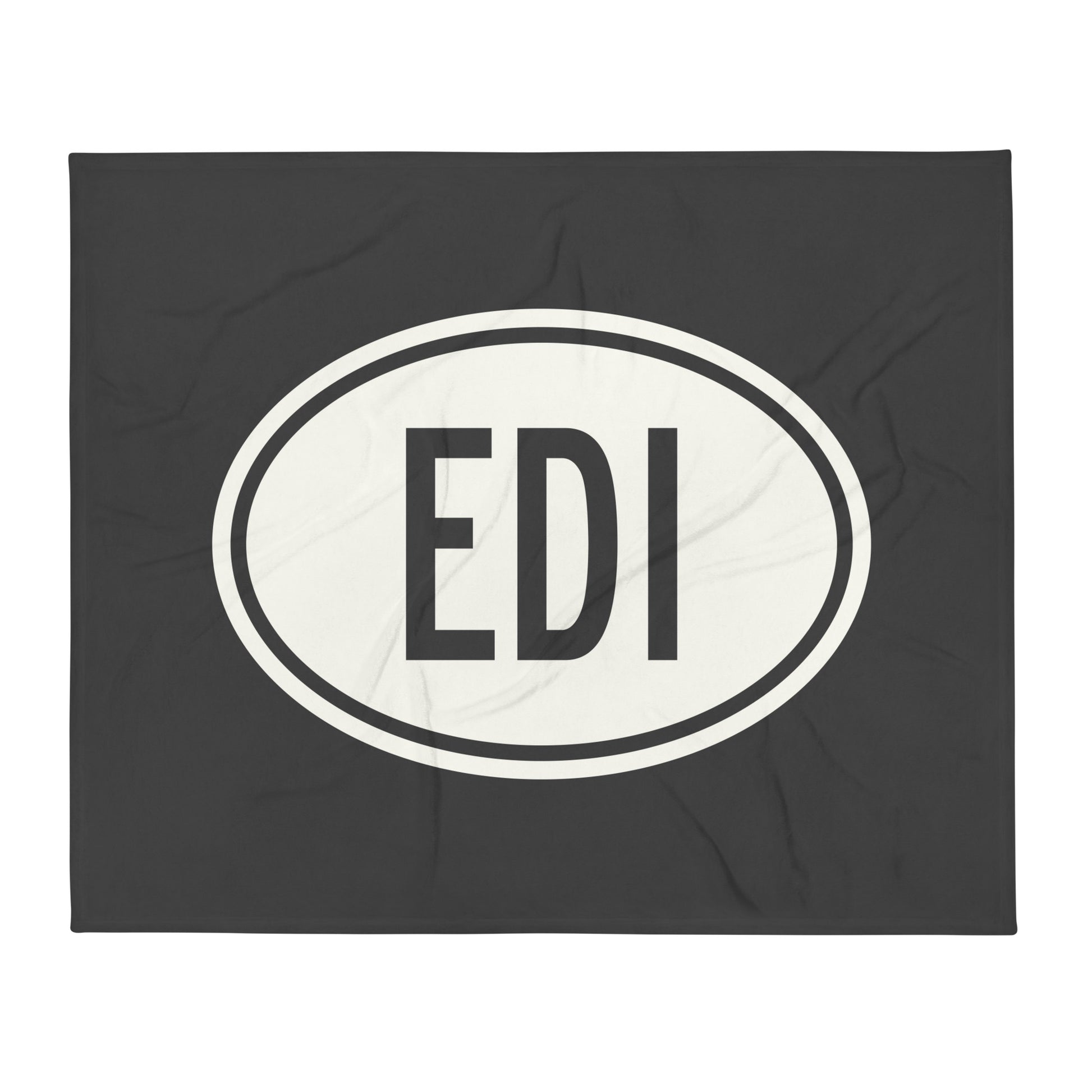 Unique Travel Gift Throw Blanket - White Oval • EDI Edinburgh Souvenir • YHM Designs - Image 01