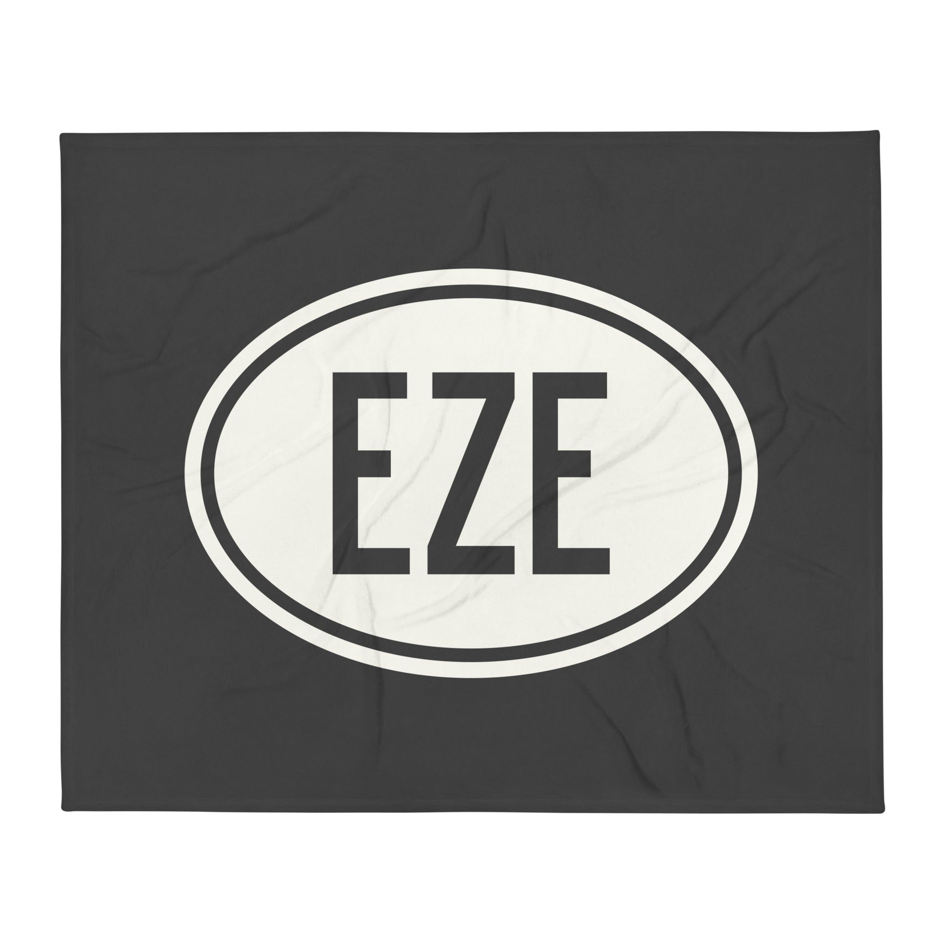 Unique Travel Gift Throw Blanket - White Oval • EZE Buenos Aires Souvenir • YHM Designs - Image 01