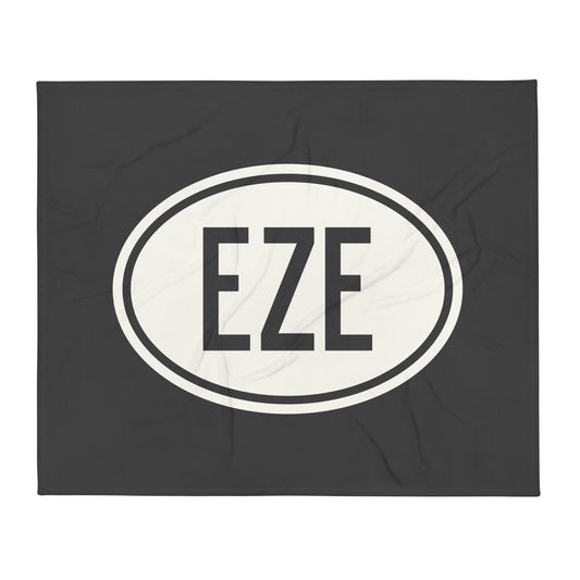 Unique Travel Gift Throw Blanket - White Oval • EZE Buenos Aires Souvenir • YHM Designs - Image 01