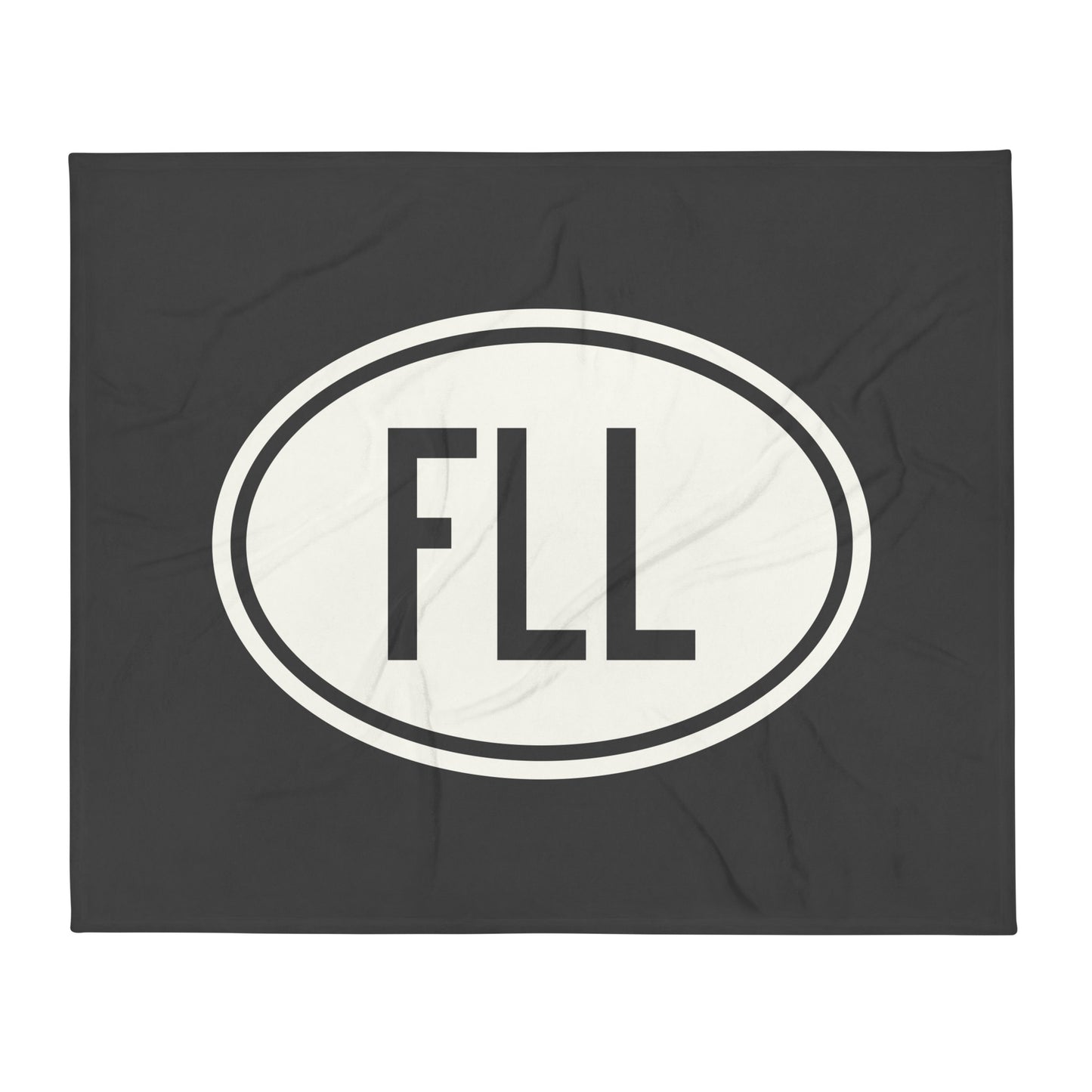 Unique Travel Gift Throw Blanket - White Oval • FLL Fort Lauderdale Souvenir • YHM Designs - Image 01
