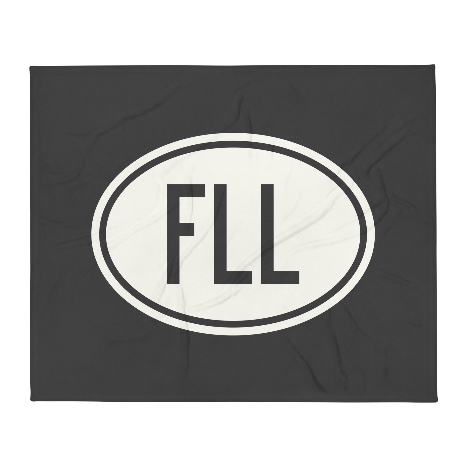 Unique Travel Gift Throw Blanket - White Oval • FLL Fort Lauderdale Souvenir • YHM Designs - Image 01