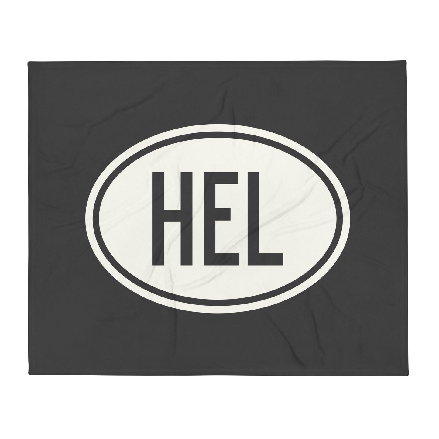 Unique Travel Gift Throw Blanket - White Oval • HEL Helsinki Souvenir • YHM Designs - Image 01