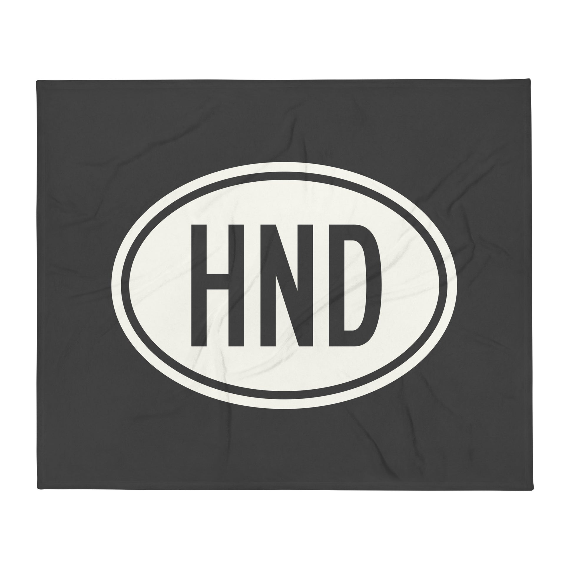 Unique Travel Gift Throw Blanket - White Oval • HND Tokyo Souvenir • YHM Designs - Image 01