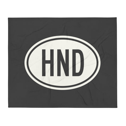 Unique Travel Gift Throw Blanket - White Oval • HND Tokyo Souvenir • YHM Designs - Image 01