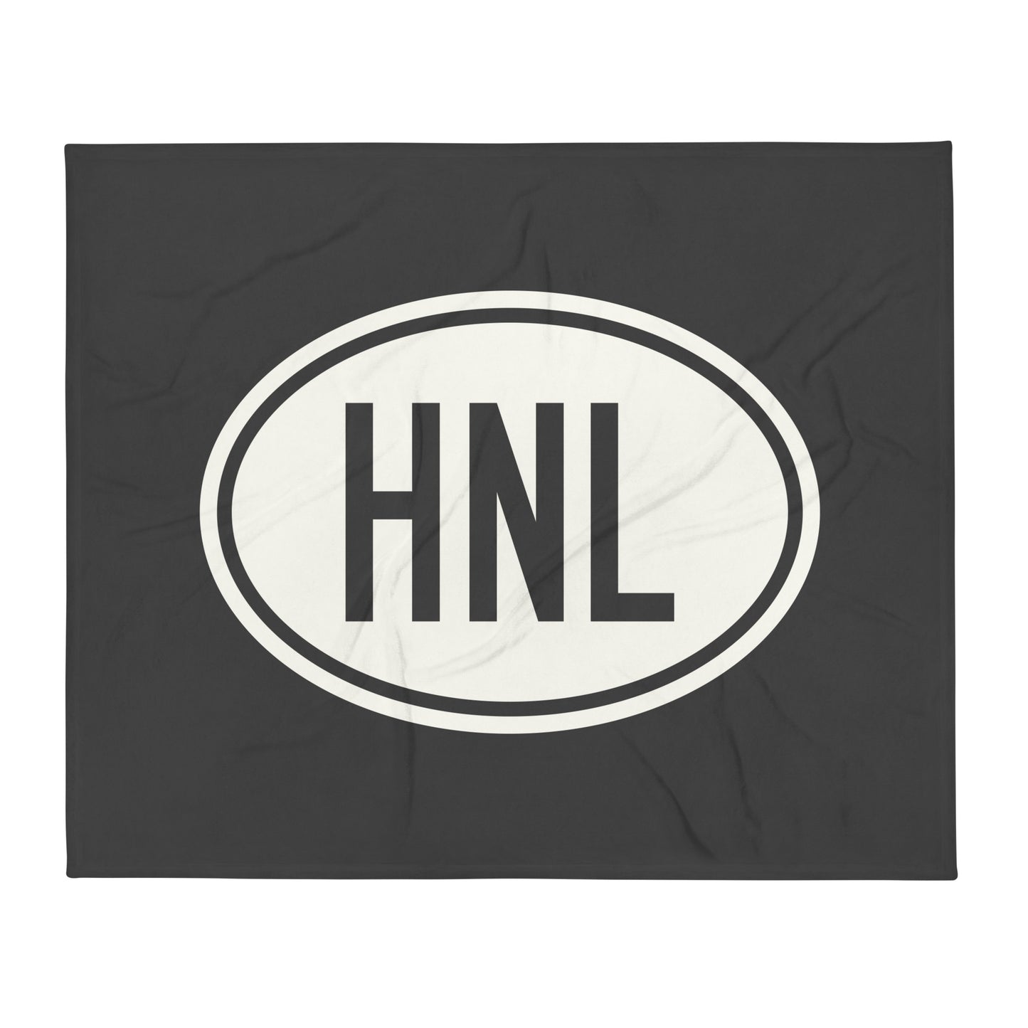 Unique Travel Gift Throw Blanket - White Oval • HNL Honolulu Souvenir • YHM Designs - Image 01