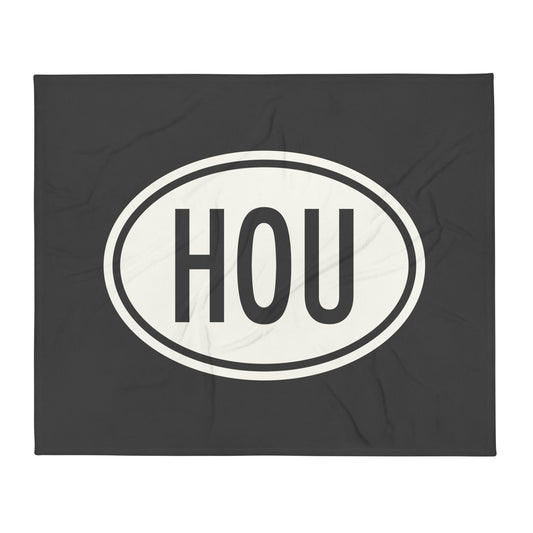 Unique Travel Gift Throw Blanket - White Oval • HOU Houston • YHM Designs - Image 01