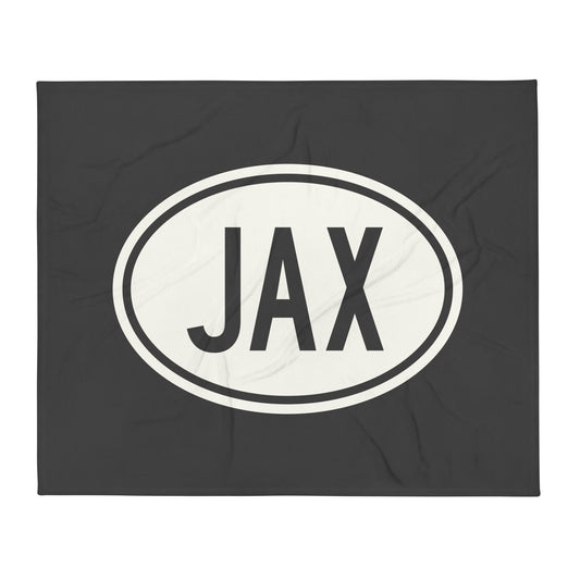 Unique Travel Gift Throw Blanket - White Oval • JAX Jacksonville Souvenir • YHM Designs - Image 01