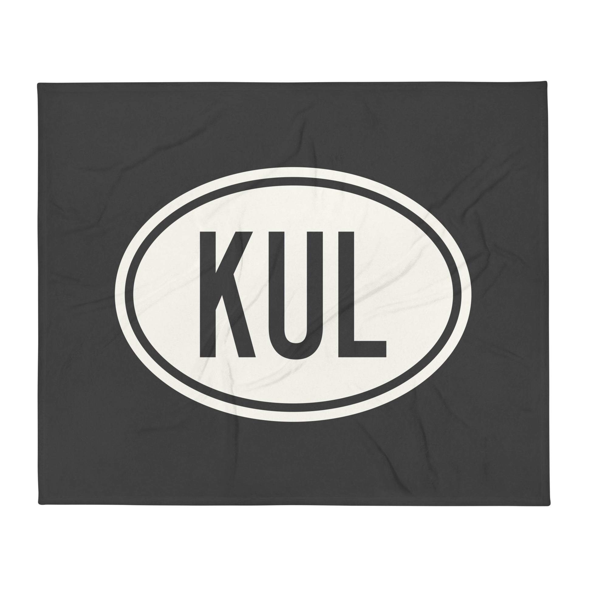 Unique Travel Gift Throw Blanket - White Oval • KUL Kuala Lumpur Souvenir • YHM Designs - Image 01