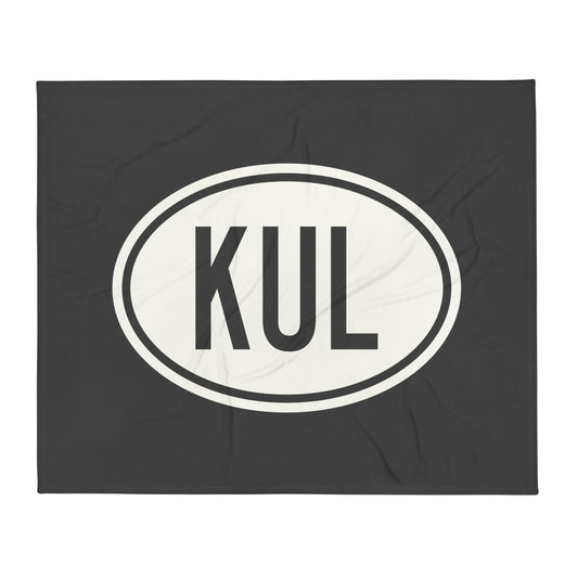 Unique Travel Gift Throw Blanket - White Oval • KUL Kuala Lumpur Souvenir • YHM Designs - Image 01