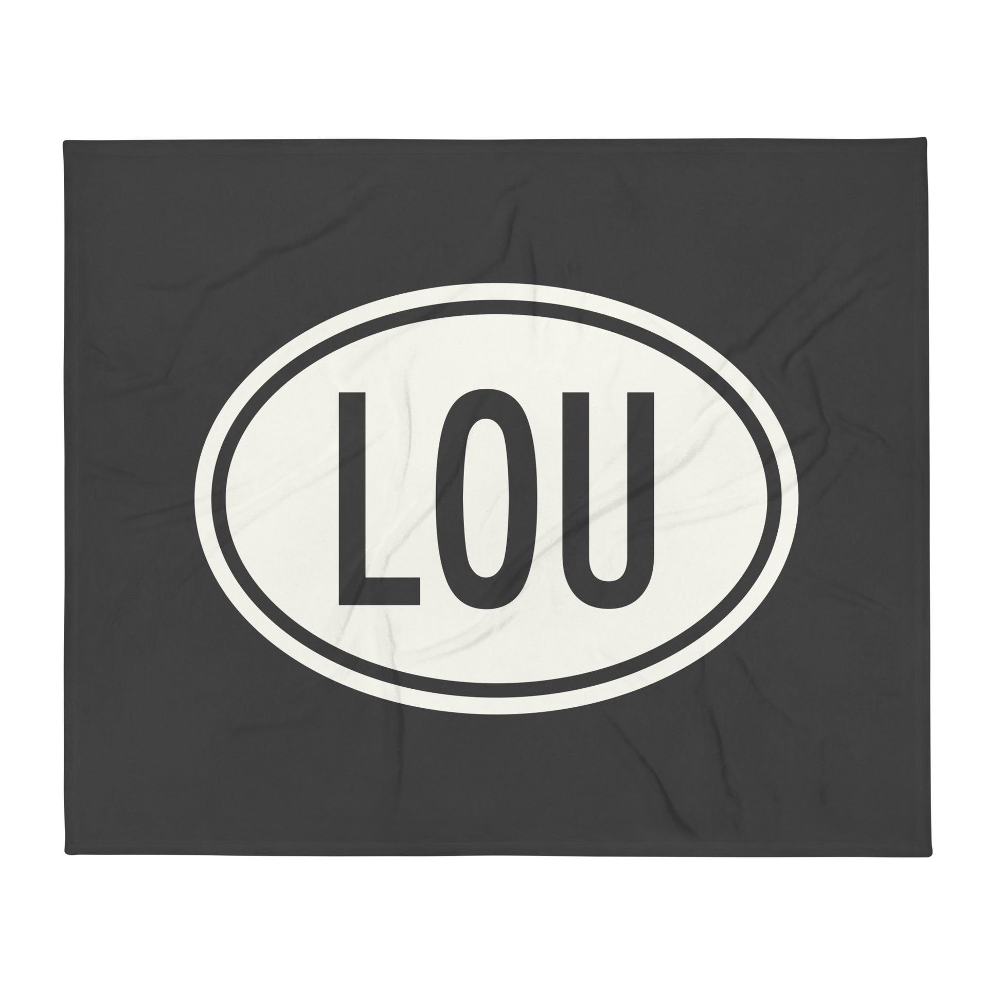 Unique Travel Gift Throw Blanket - White Oval • LOU Louisville Souvenir • YHM Designs - Image 01