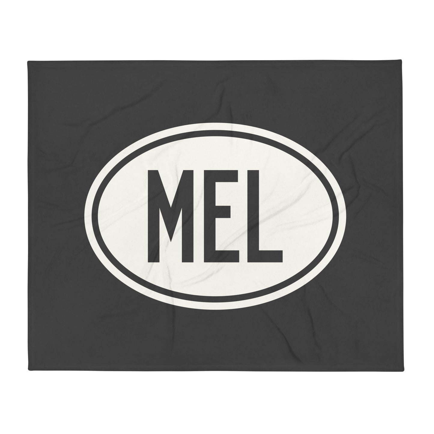 Unique Travel Gift Throw Blanket - White Oval • MEL Melbourne Souvenir • YHM Designs - Image 01