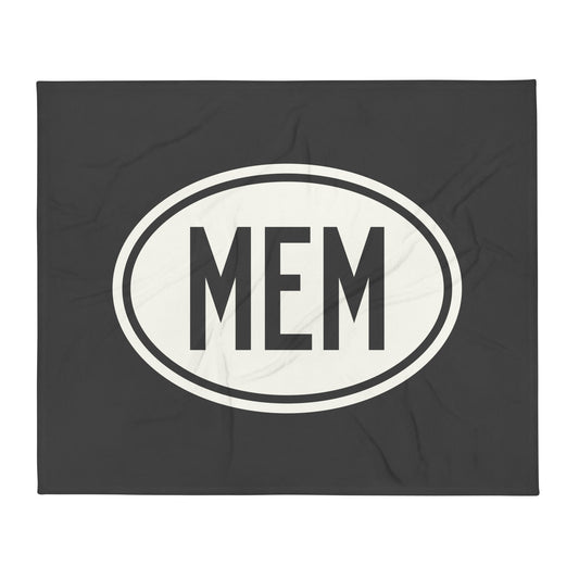 Unique Travel Gift Throw Blanket - White Oval • MEM Memphis • YHM Designs - Image 01