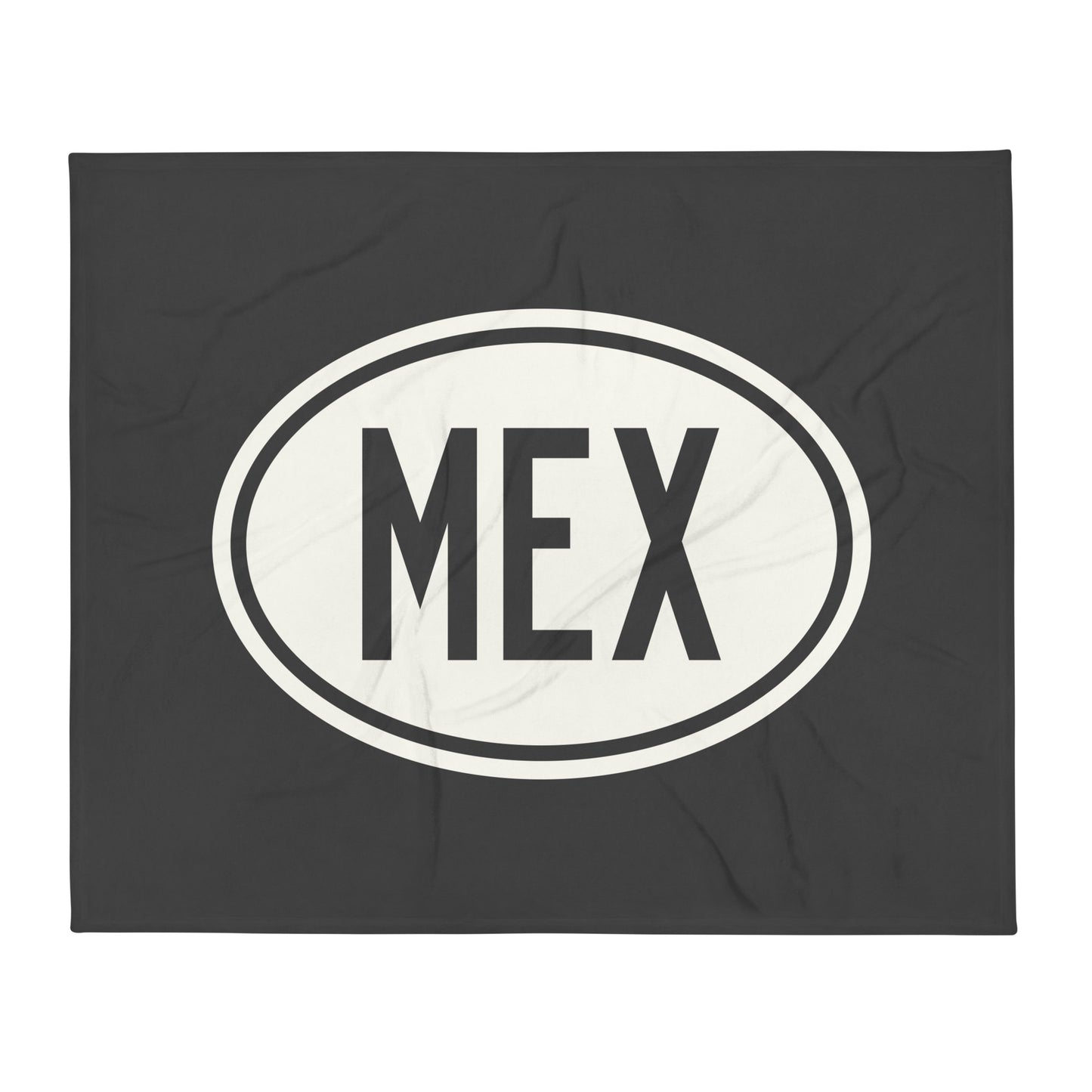 Unique Travel Gift Throw Blanket - White Oval • MEX Mexico City Souvenir • YHM Designs - Image 01