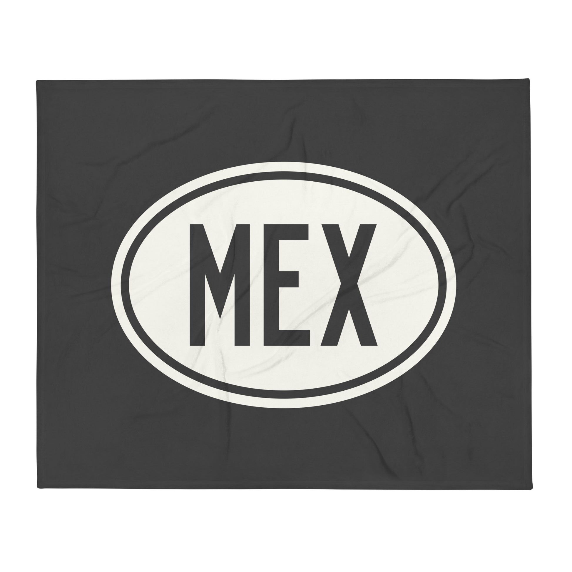 Unique Travel Gift Throw Blanket - White Oval • MEX Mexico City Souvenir • YHM Designs - Image 01
