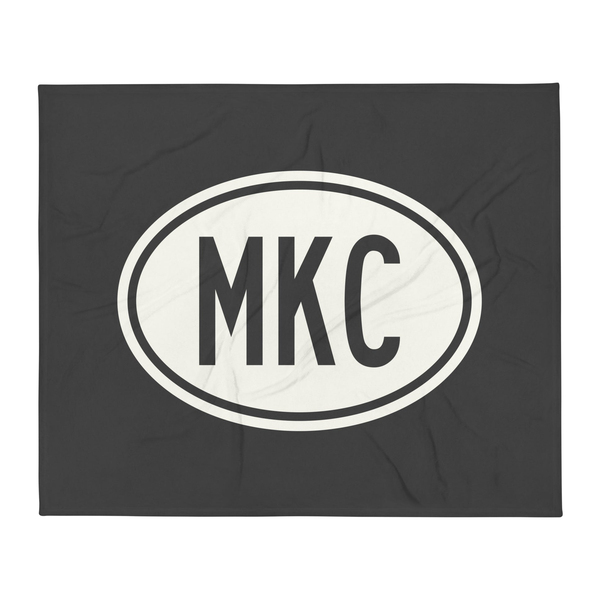 Unique Travel Gift Throw Blanket - White Oval • MKC Kansas City Souvenir • YHM Designs - Image 01