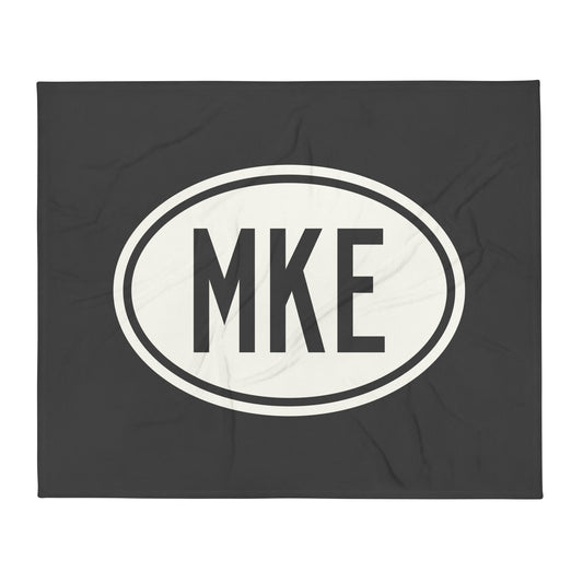 Oval Car Sticker Throw Blanket • MKE Milwaukee • YHM Designs - Image 01