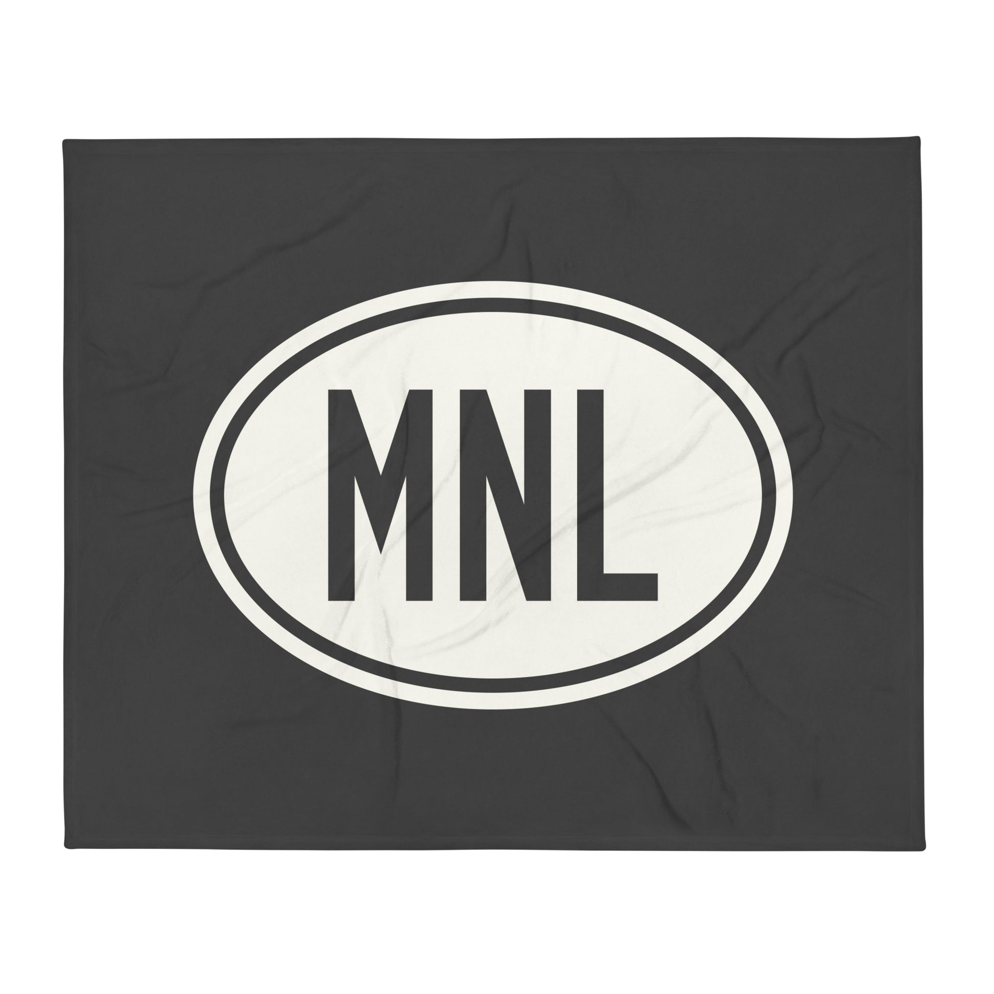 Unique Travel Gift Throw Blanket - White Oval • MNL Manila Souvenir • YHM Designs - Image 01