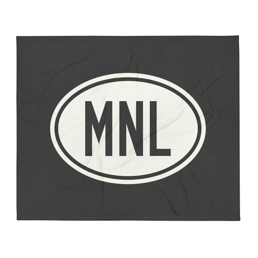 Unique Travel Gift Throw Blanket - White Oval • MNL Manila Souvenir • YHM Designs - Image 01