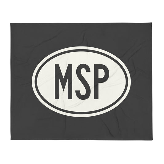 Oval Car Sticker Throw Blanket • MSP Minneapolis • YHM Designs - Image 01