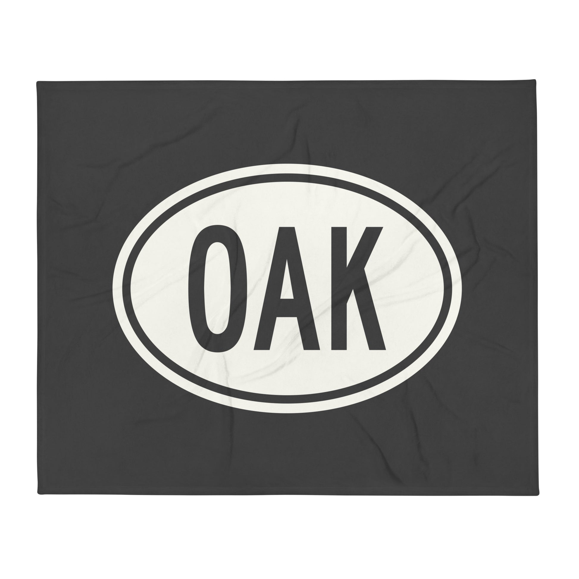 Unique Travel Gift Throw Blanket - White Oval • OAK Oakland Souvenir • YHM Designs - Image 01
