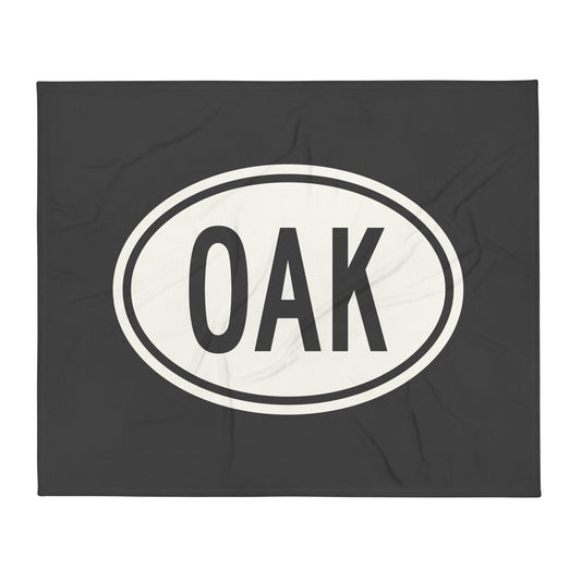 Unique Travel Gift Throw Blanket - White Oval • OAK Oakland Souvenir • YHM Designs - Image 01