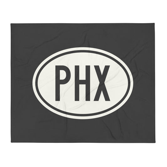 Unique Travel Gift Throw Blanket - White Oval • PHX Phoenix • YHM Designs - Image 01