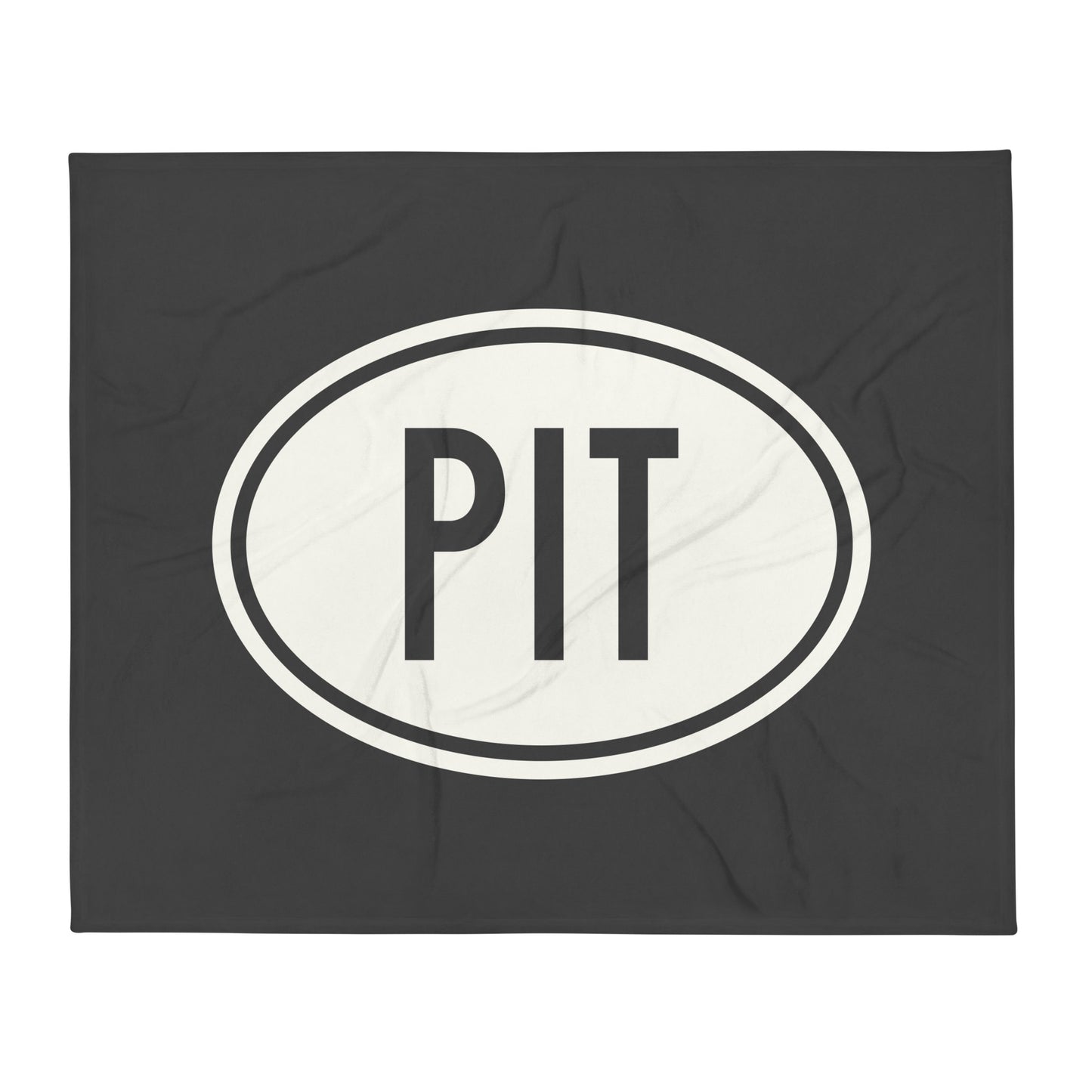Unique Travel Gift Throw Blanket - White Oval • PIT Pittsburgh Souvenir • YHM Designs - Image 01